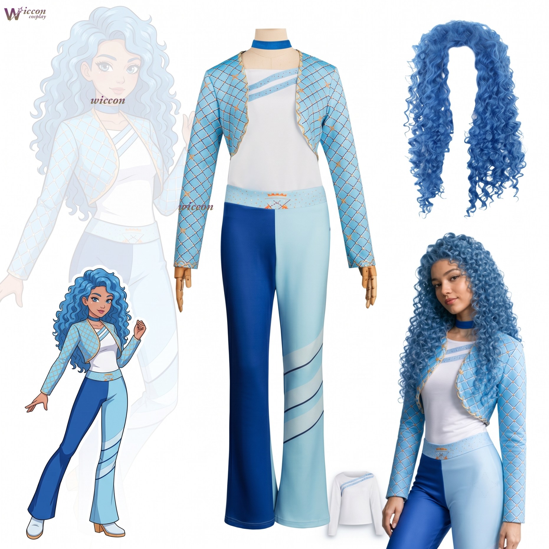 Party Games Girls - Cos C COS NOUVEAU Costume bleu