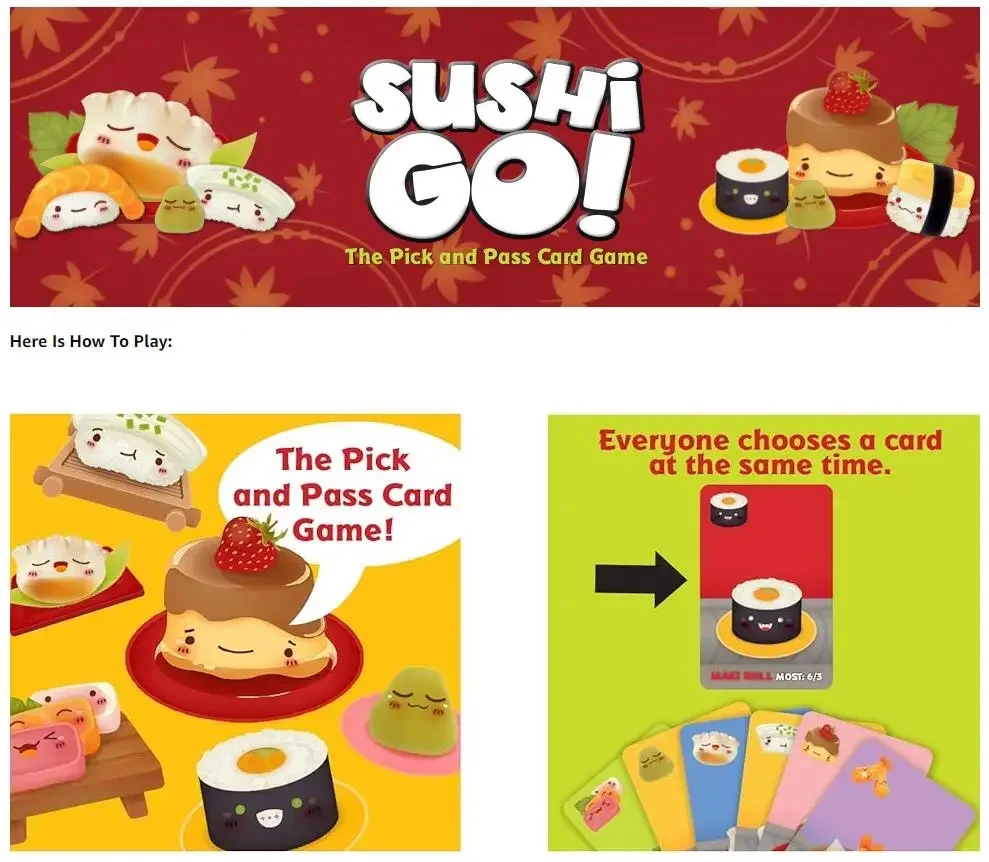 Jeu de cartes Sushi Go - Sushi - Party Games Game Pass avis et prix